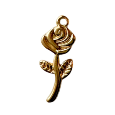 18k Golden waterproof rose charm