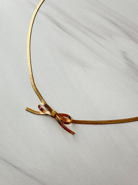 Herringbone Bow Necklace