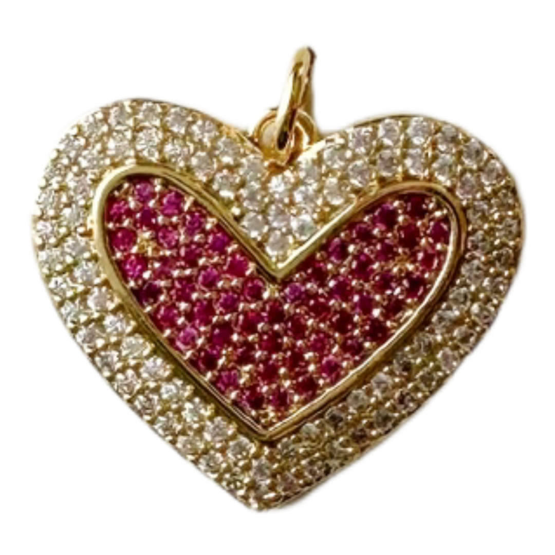 Red Pave Heart Charm