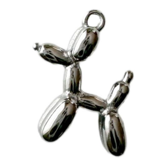 Silver Balloon Dog Charm