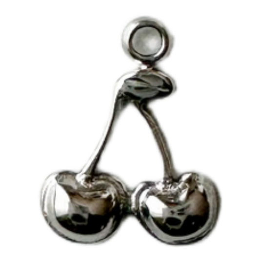 Silver Cherry Charm
