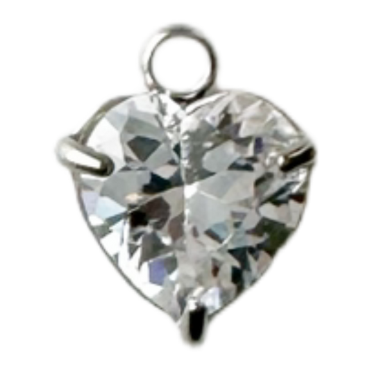 Crystal Heart Charm (Silver)