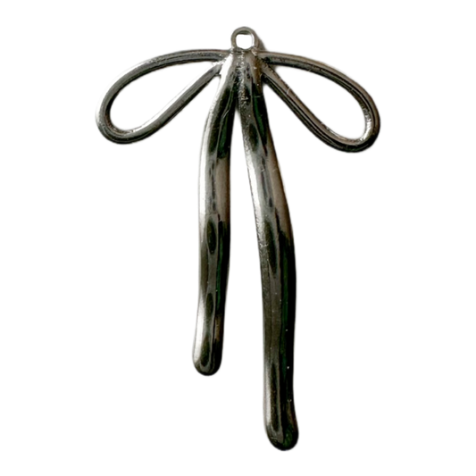 Sculpted Silver Bow Charm