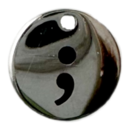 Semicolon Strength Charm (Silver)