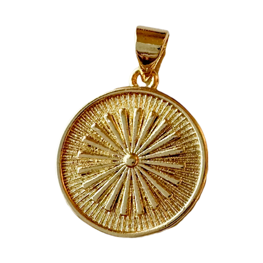 Gold Sun Coin Charm