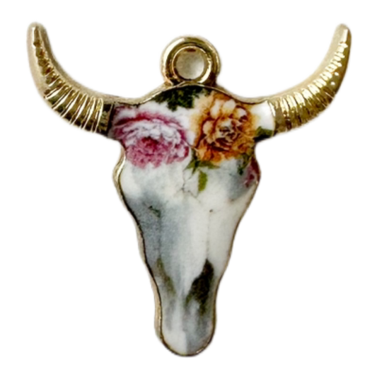 Wildflower Spirit Skull Charm