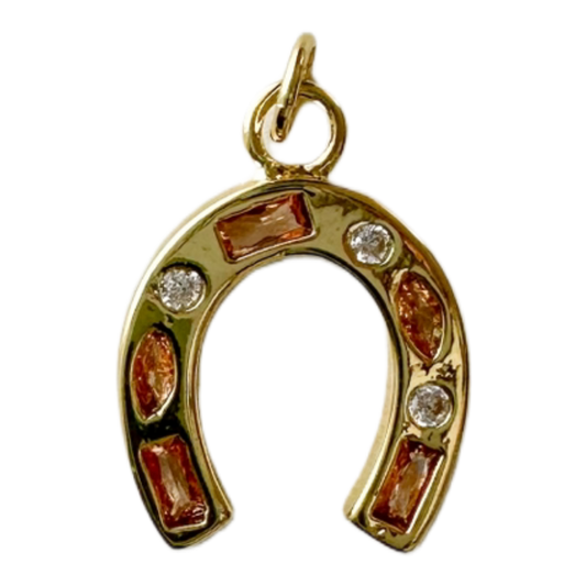 Golden Prairie Horseshoe Charm
