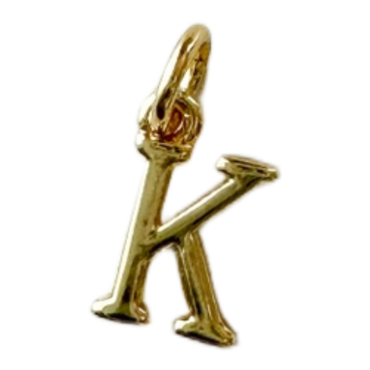 Gold Serif Letter Charm
