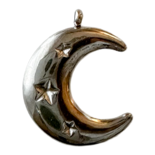 Celestial Crescent Moon Charm (Silver)