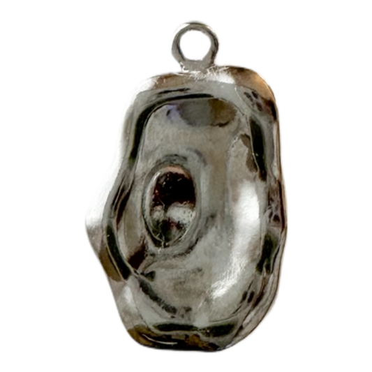 Molten Oyster Shell Charm (Silver)