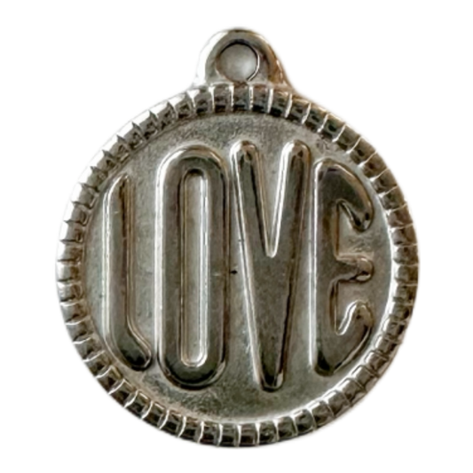 Silver Love Medallion Charm