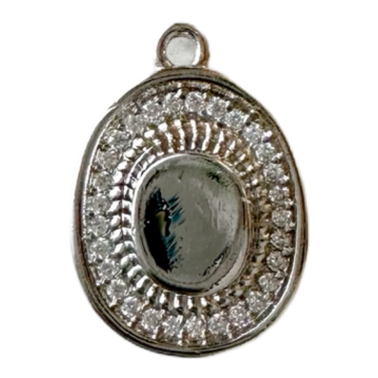 Rhinestone Cowgirl Hat Charm (Silver)