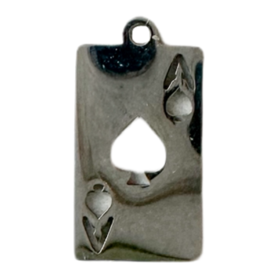 Ace of Spades Playing Card Charm (Silver)