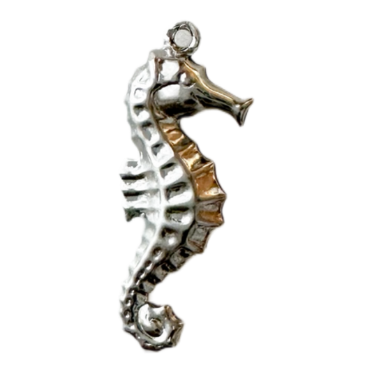 Silver Seahorse Ocean Charm