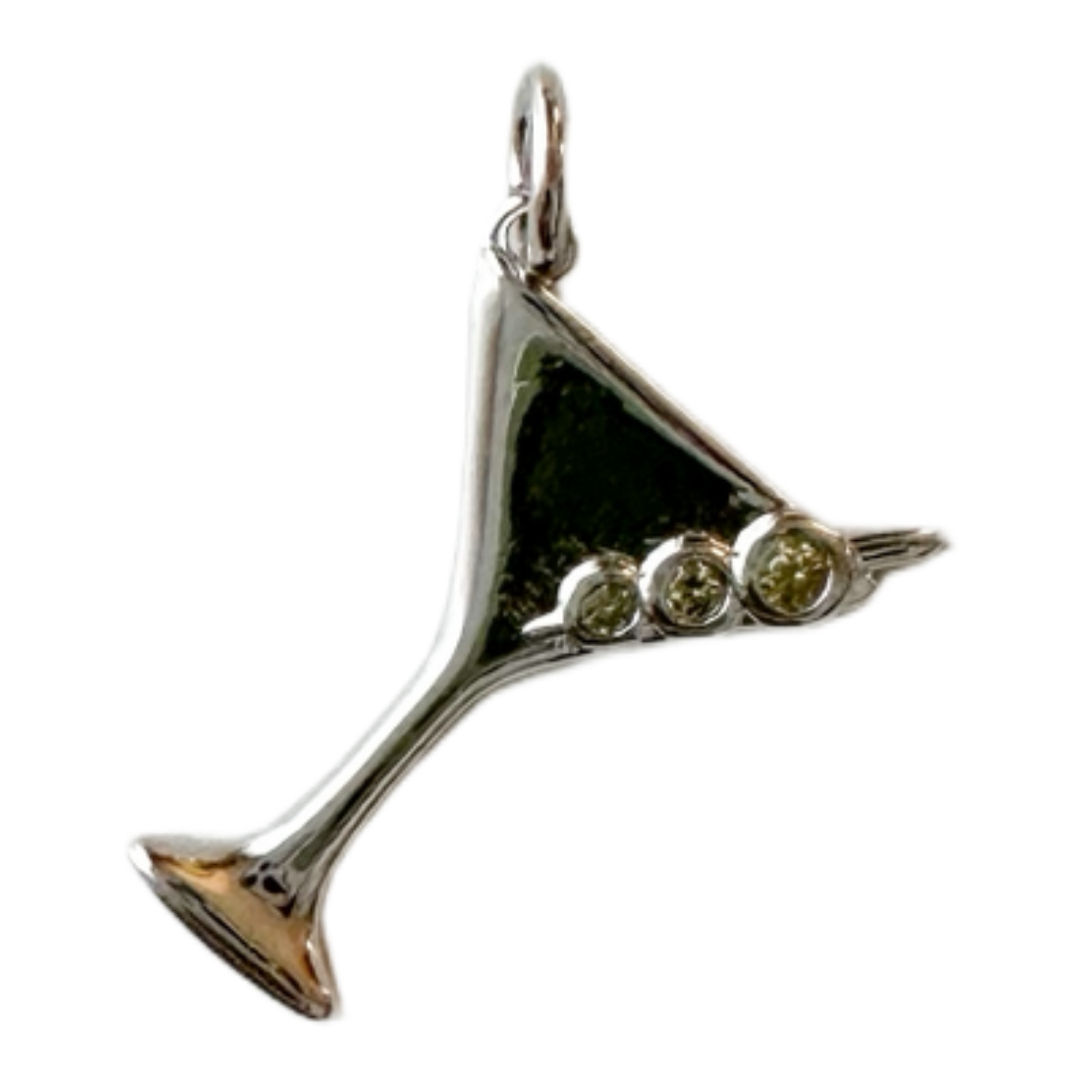 Silver Martini Glass Charm