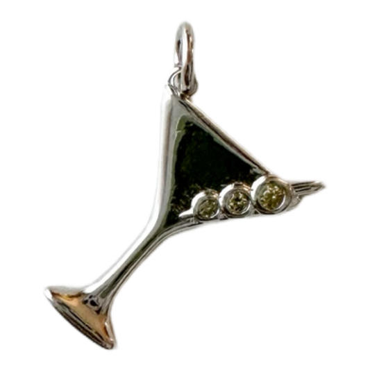 Silver Martini Glass Charm