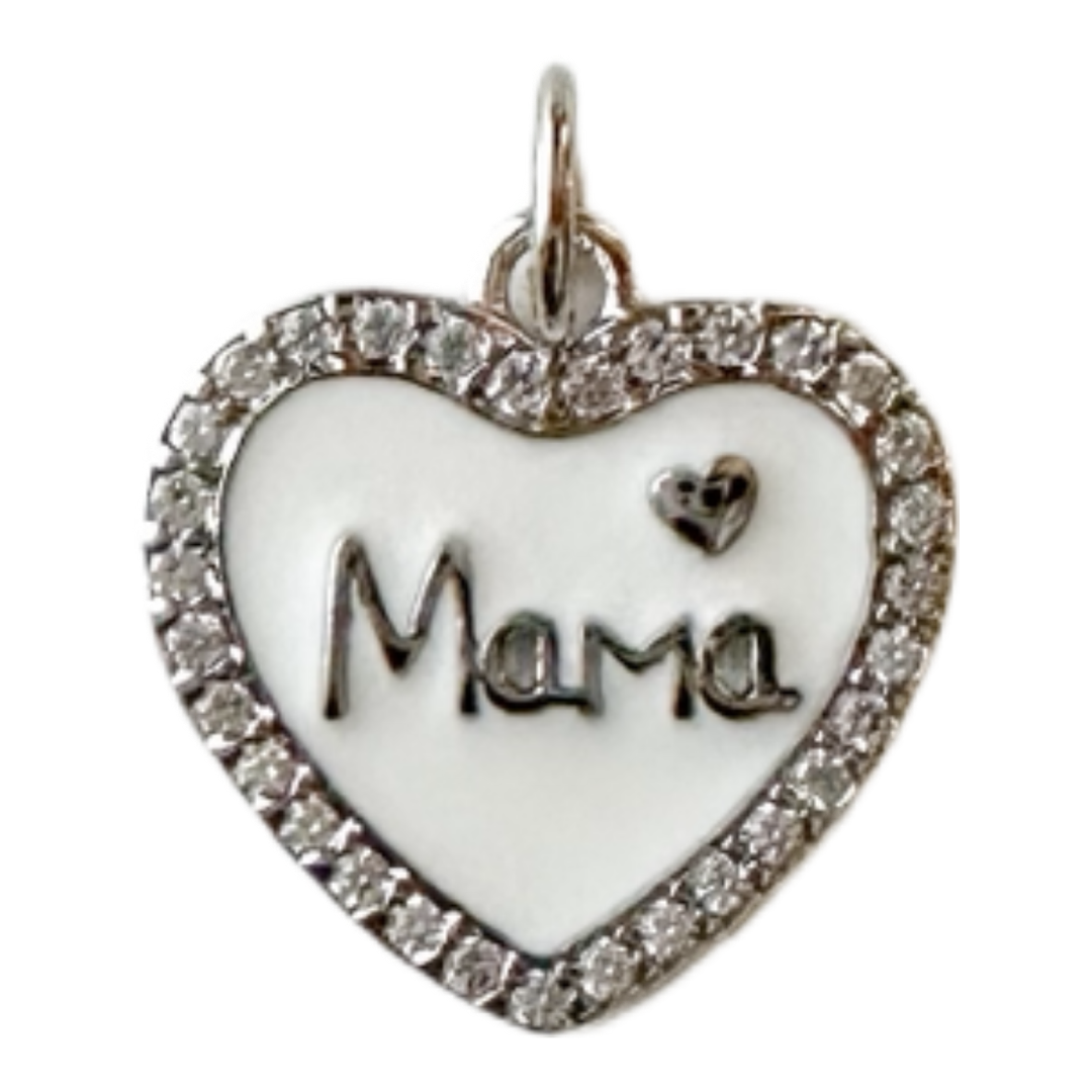Mama Heart Charm (Silver)