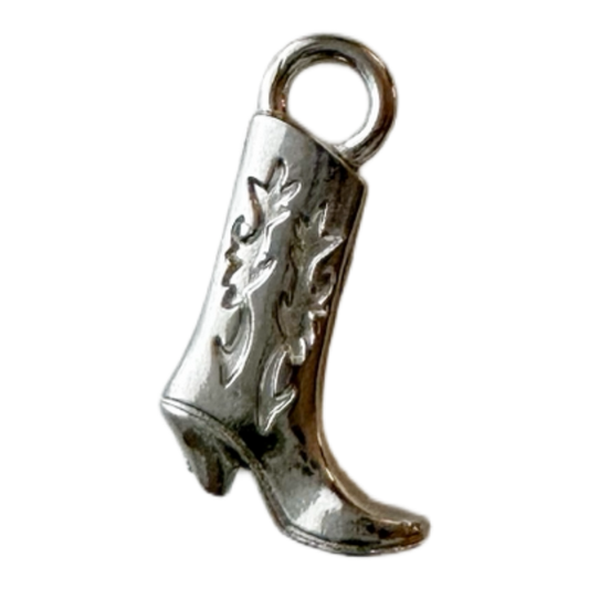 Silver Cowboy Boot Charm