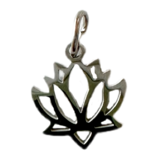 Silver Lotus Outline Charm