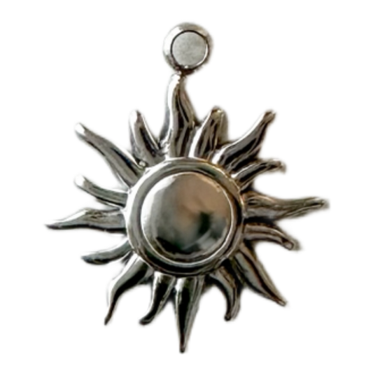 Silver Radiant Sun Charm