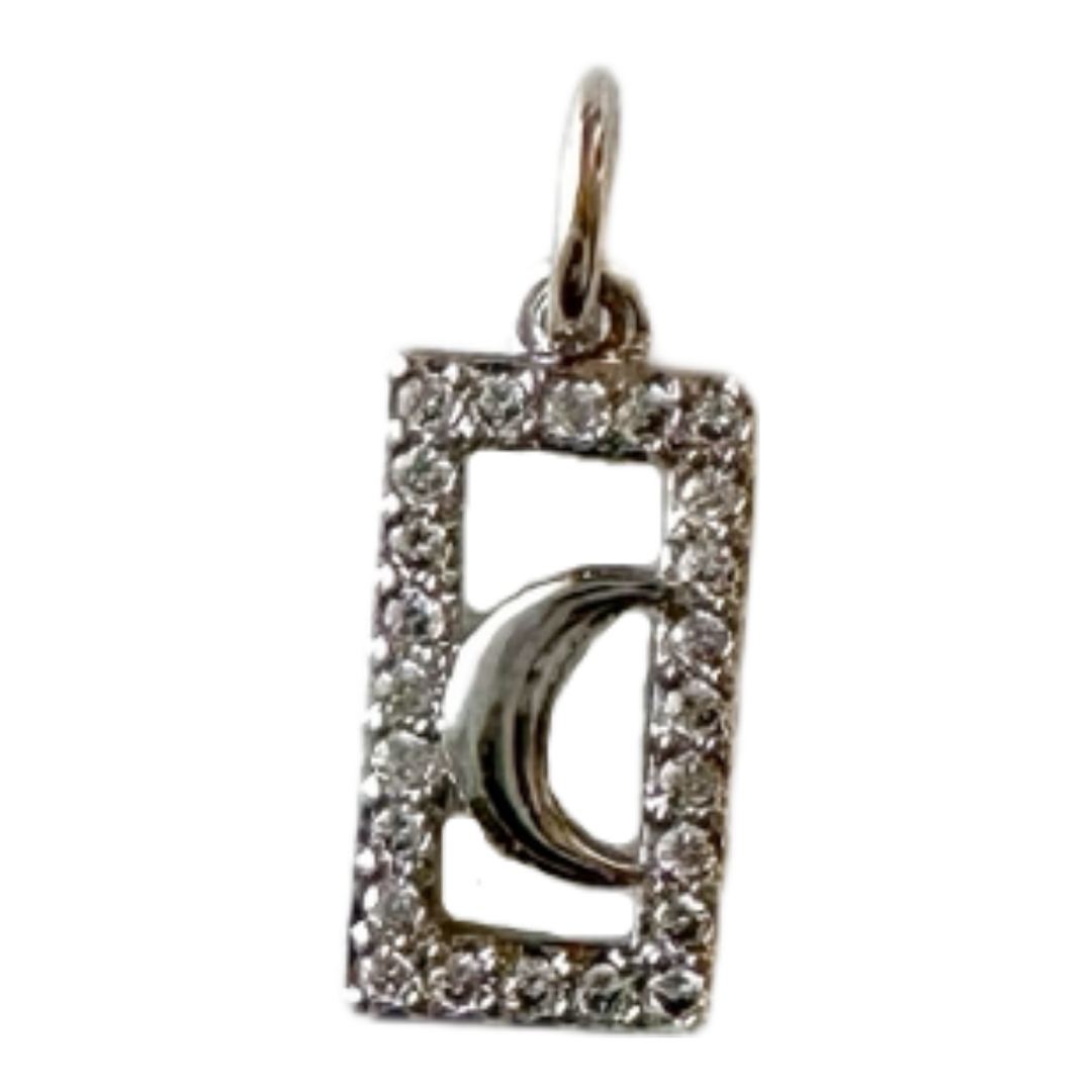 Silver Crescent Moon Window Charm