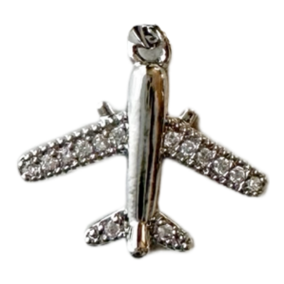Silver Airplane Charm