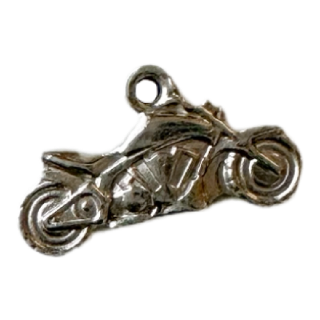 Silver Motorcycle Charm