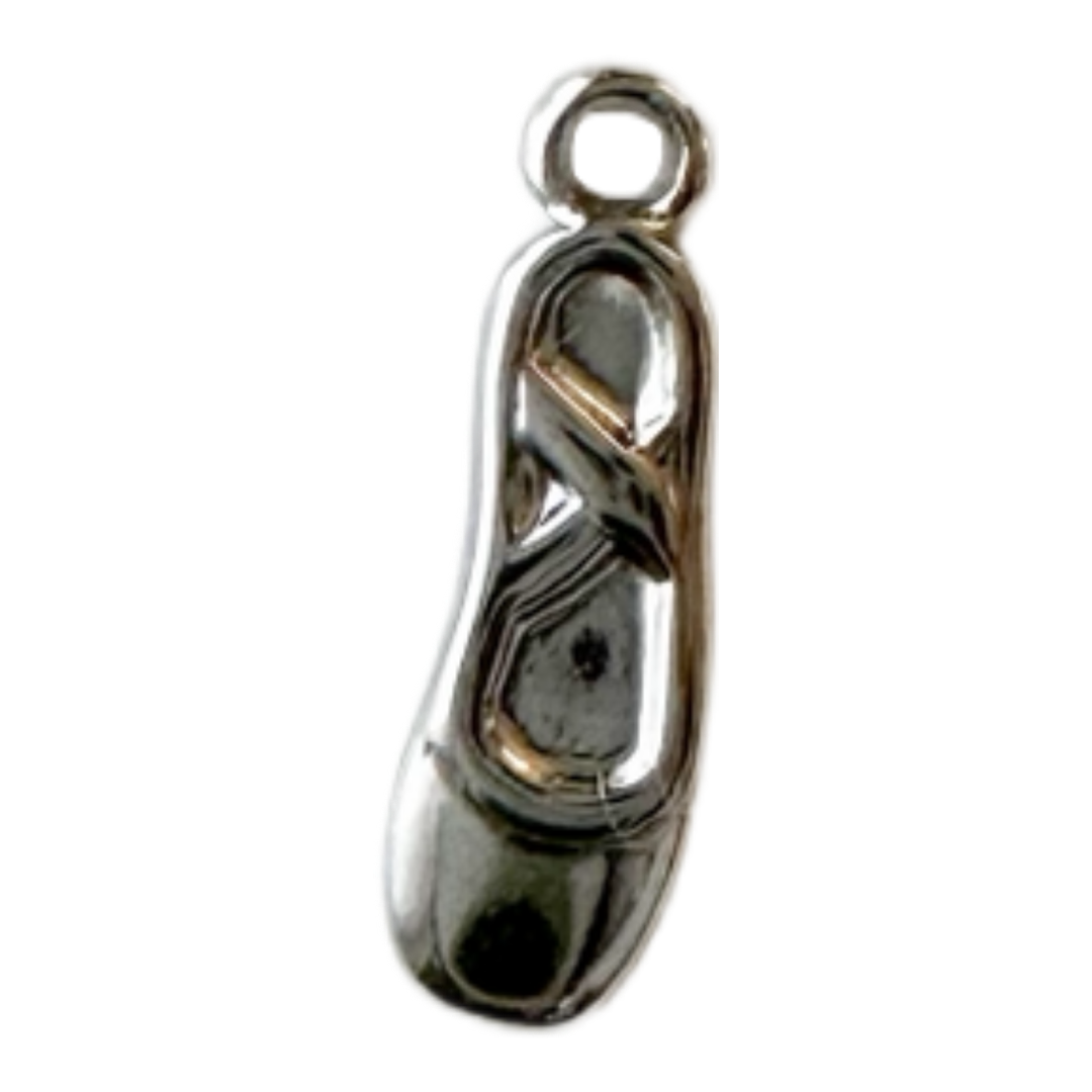 Silver Ballet Flat Charm