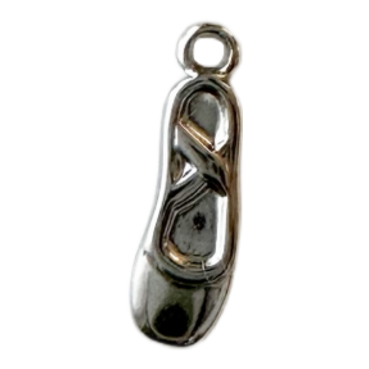 Silver Ballet Flat Charm
