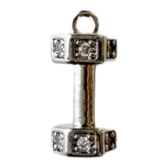 Silver Dumbbell Charm