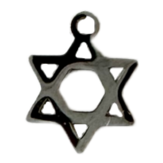 Silver Star of David Charm