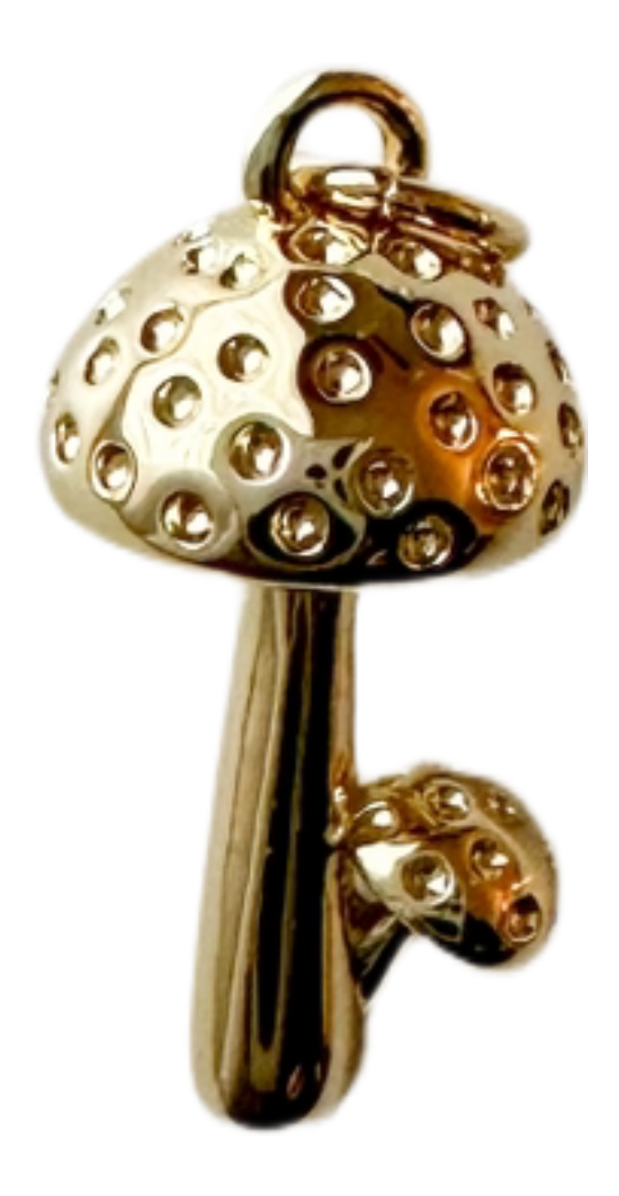 Golden mushroom charm