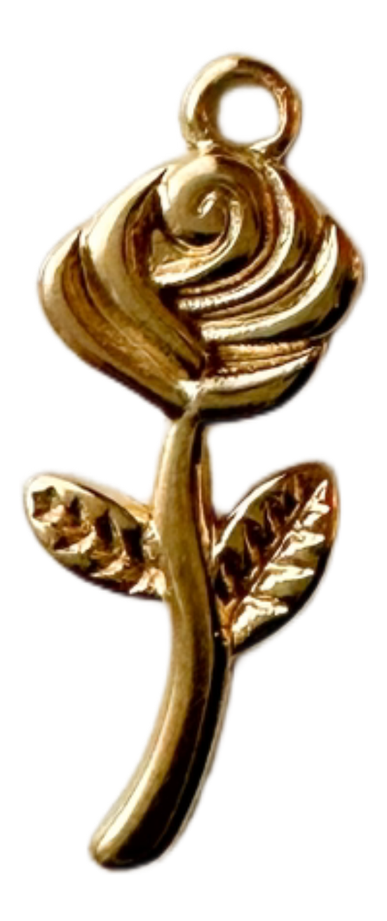 Gold rose charm