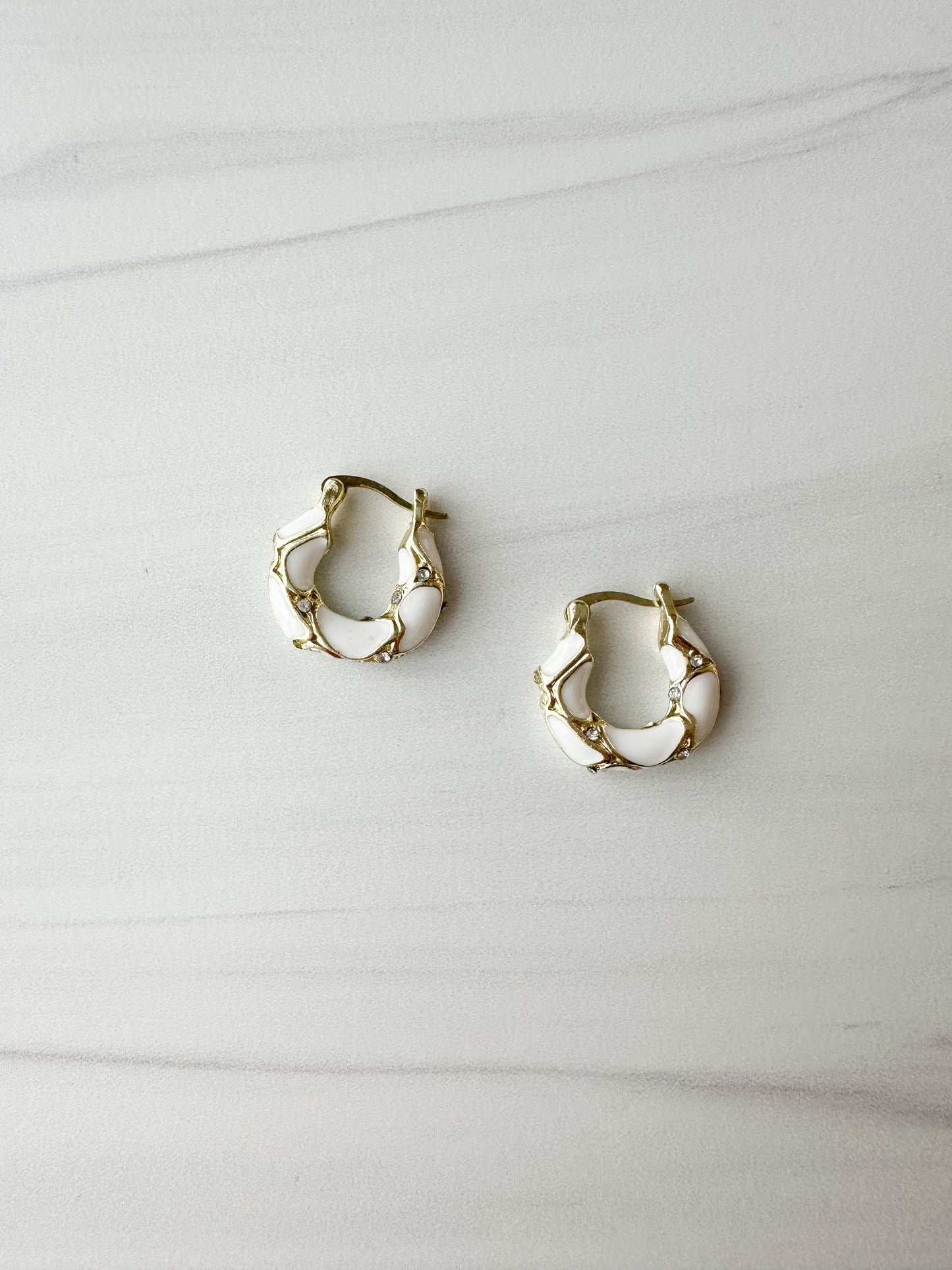 ecru lava hoop earrings