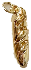 Gold baguette French bread charm