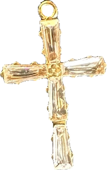 Crystal Baguette Cross Charm