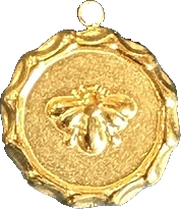 Scalloped Bee Medallion Charm