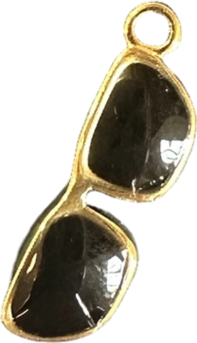 Gold sunglasses charm with black enamel lenses