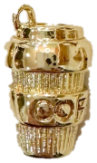 Gold to-go coffee cup charm