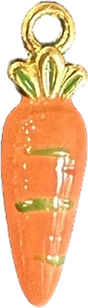 Orange enamel carrot charm