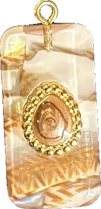 Blush Fern Resin Bar Charm