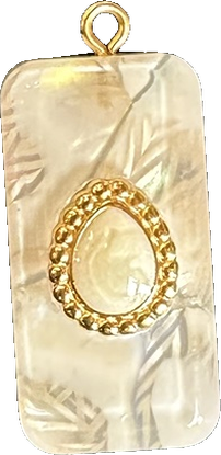 Ivory Fern Resin Bar Charm