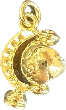 Gold globe charm on stand