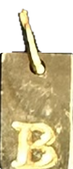 Engraved Initial Tag Charm B in gold