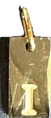 Engraved Initial Tag Charm I in gold