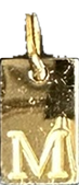 Engraved Initial Tag Charm M in gold