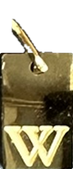 Engraved Initial Tag Charm W in gold