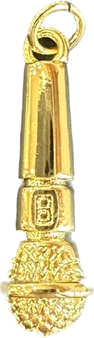 Gold microphone charm