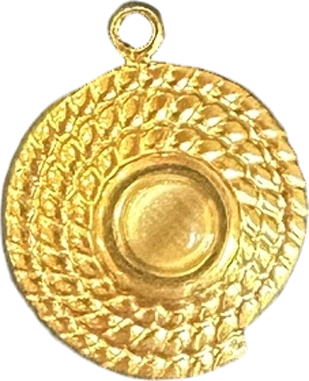 Gold woven sun hat charm