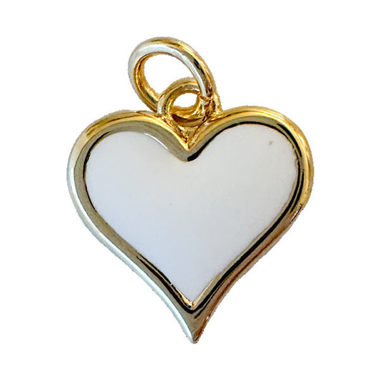 White Heart Charm